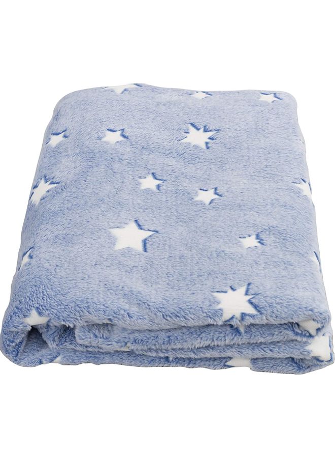 Glow In The Dark Throw Blanket Velvet Blue/White 152.4x127x0.3cm  - Image 1