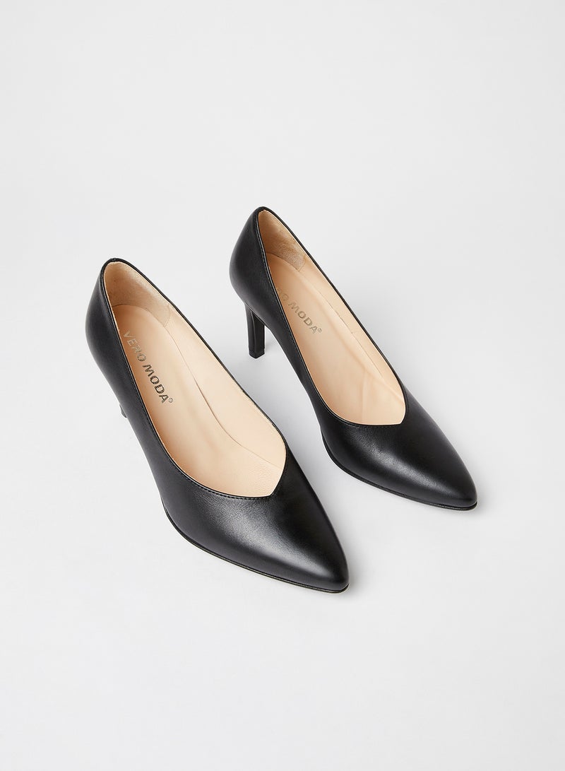 VERO MODA - Tia Leather Pumps Black - Image 1
