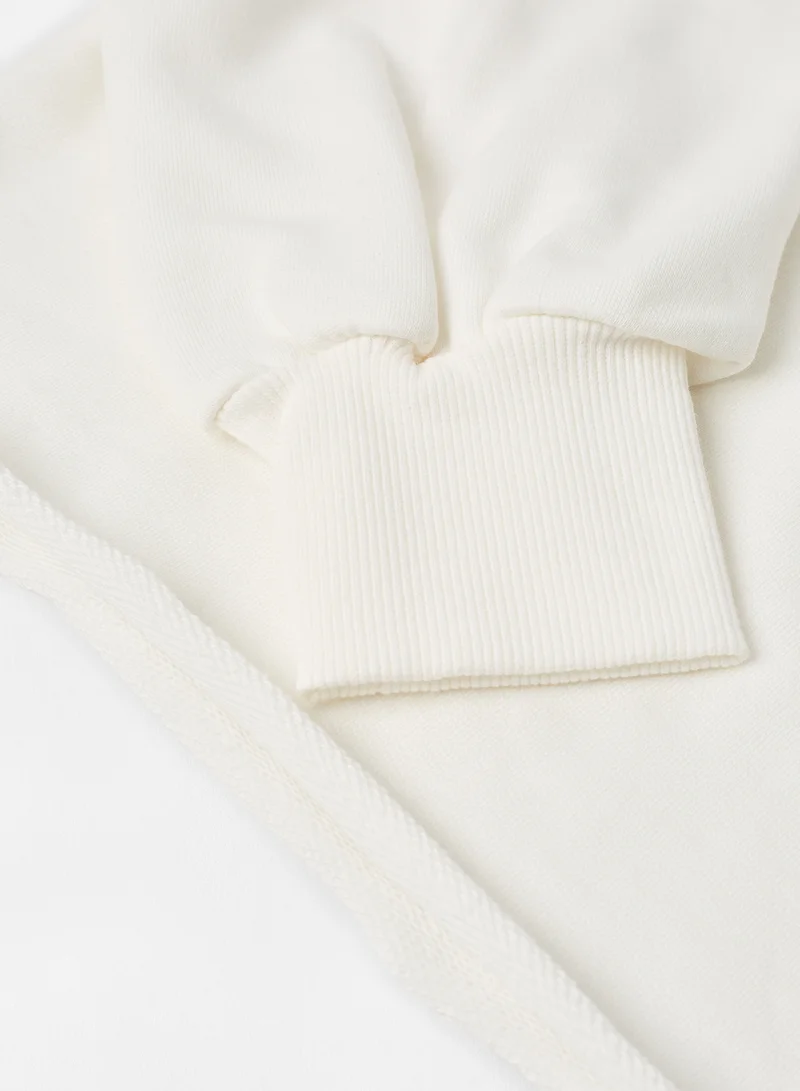 Reserved Cropped Sweatshirt White