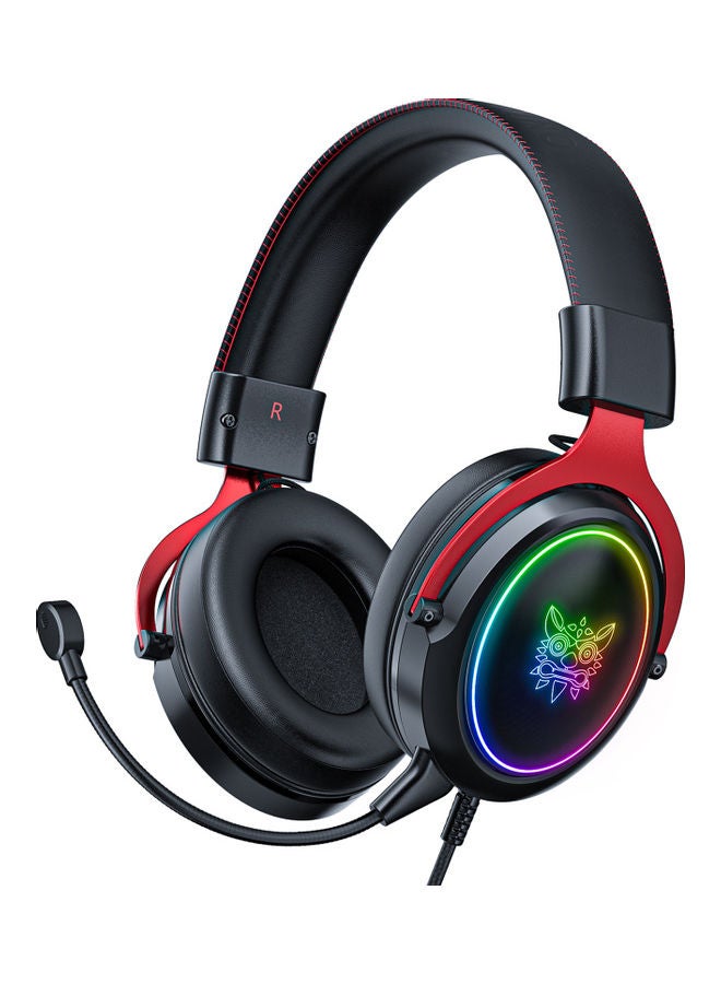 onikuma X10 Wired Over-Ear Headphones Black/Red - Image 1