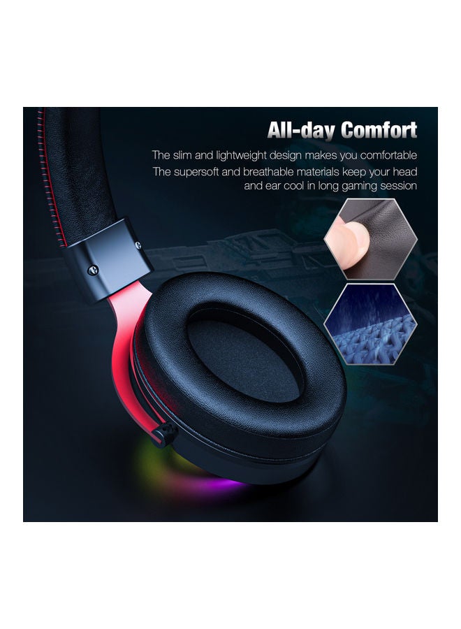 onikuma X10 Wired Over-Ear Headphones Black/Red - Image 4