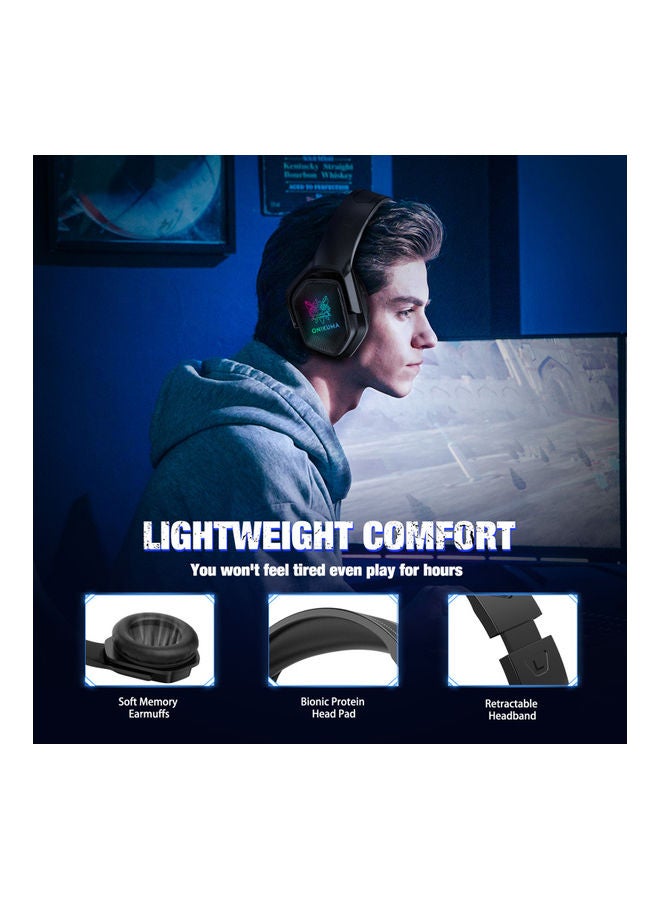 أونيكوما سماعة رأس X4 سلكية للألعاب بتصميم يغطي الأذن - Image 5