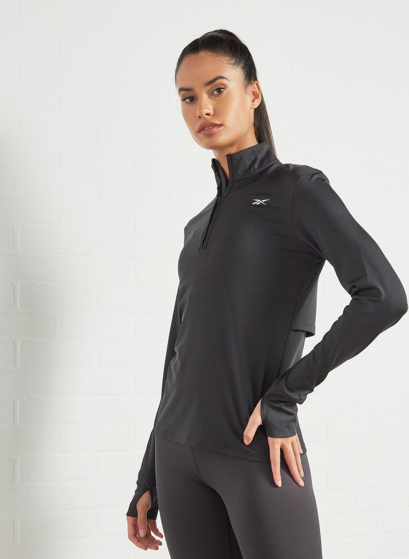 Reebok Running 1/4 Zip Top Black - Image 1