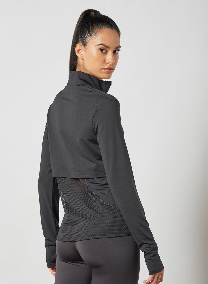 Reebok Running 1/4 Zip Top Black - Image 3