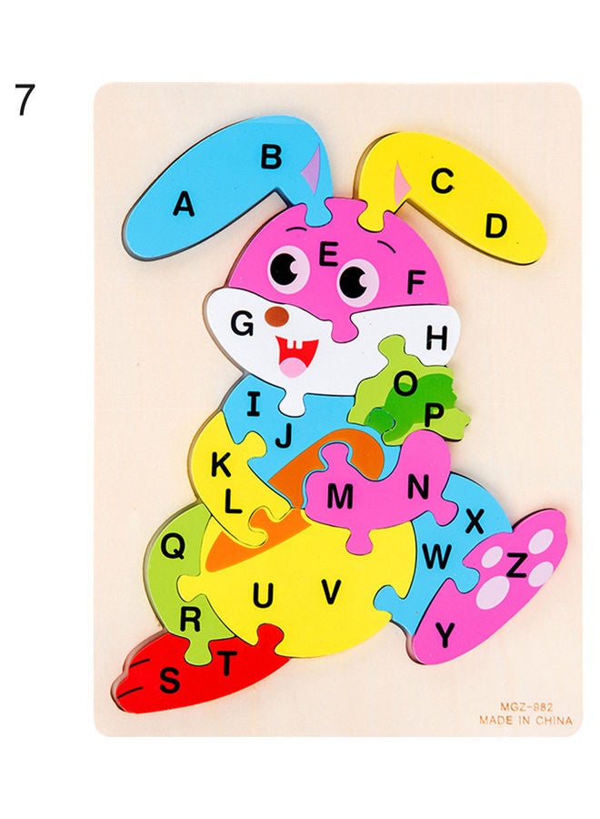 مجموعة أحجية قطع تركيب الصور من الخشب بتصميم أرنب