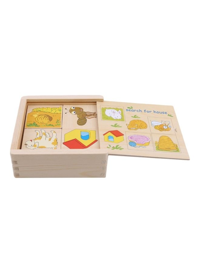Wooden Animal House Matching Jigsaw Puzzle Set