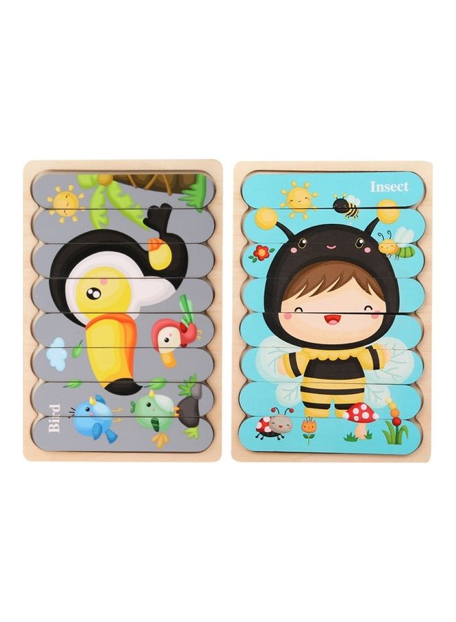 Crow And Little Bee Themed Double-Sided Bar Jigsaw Puzzle Set