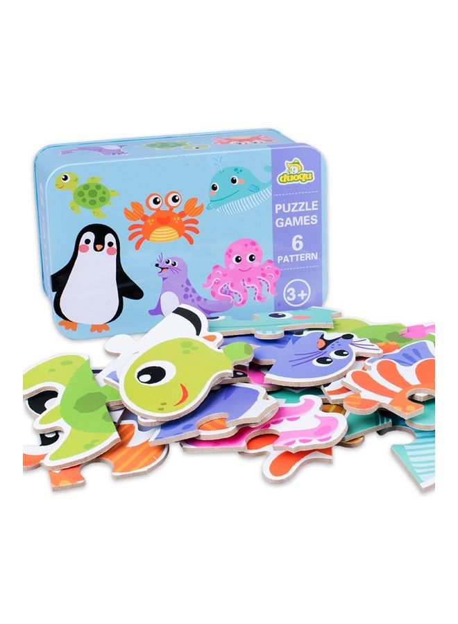 مجموعة أحجية قطع تركيب الصور بتصميم رسومات كرتونية من الخشب مكونة من 6 قطع - Image 2