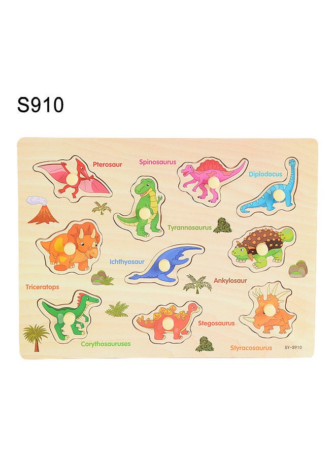 مجموعة أحجية قطع تركيب من الخشب بتصميم ديناصورات