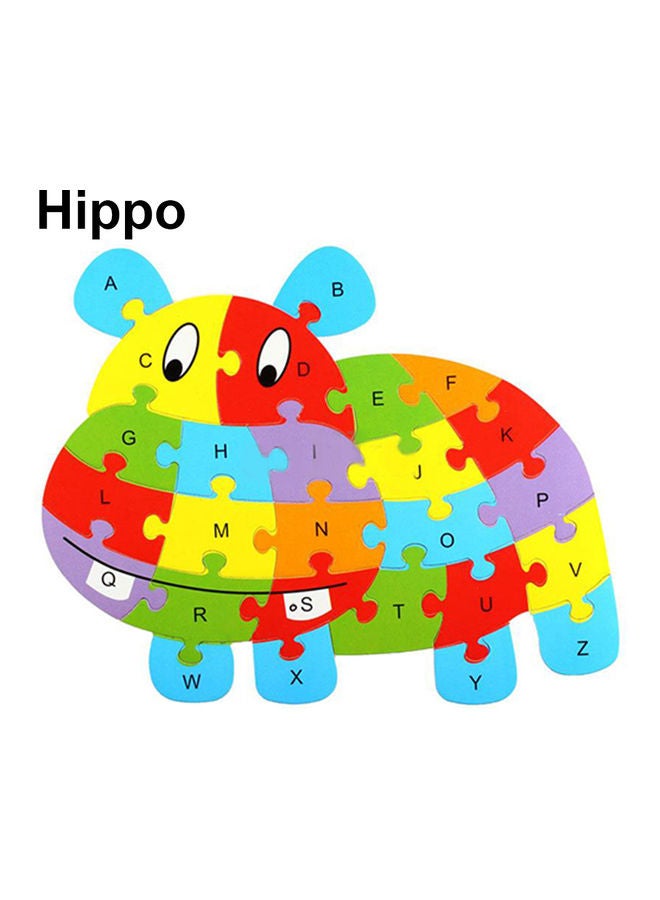 لعبة أحجية قطع تركيب الصور الخشبية بتصميم الحروف الأبجدية العربية على شكل حيوان