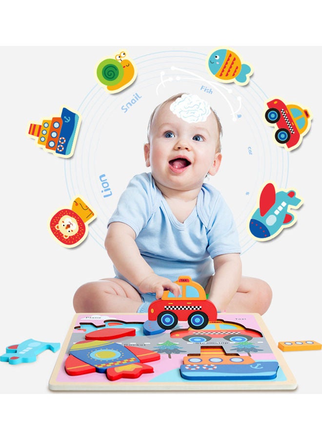 مجموعة أحجيات قطع تركيب بغرز بارزة على شكل حيوانات من الخشب - Image 5