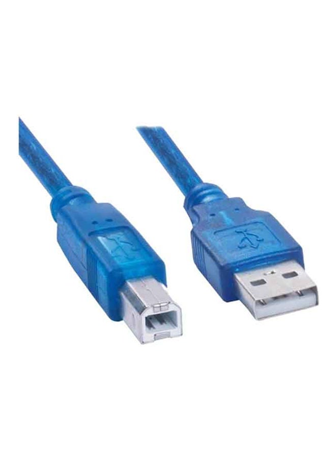 USB 2.0 AM/BM 10M Printer Cable Transparent Blue