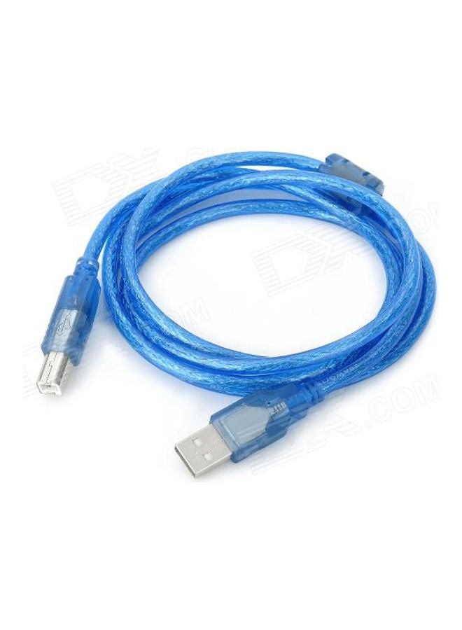 USB 2.0 AM/BM 10M Printer Cable Transparent Blue