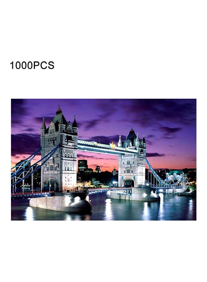 مجموعة أحجية قطع تركيب الصور الورقية بتصميم جسر وبرج مكونة من 1000 قطعة - Image 1
