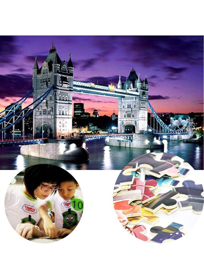 مجموعة أحجية قطع تركيب الصور الورقية بتصميم جسر وبرج مكونة من 1000 قطعة - Image 2