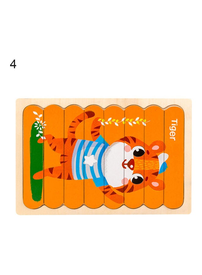 Tiger Themed Wooden Double-Sided Puzzle