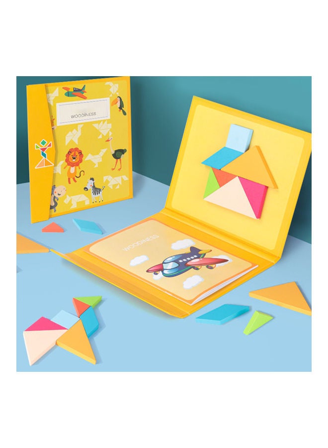 مجموعة أحجية قطع التركيب تانجرام التعليمية بتصميم أشكال هندسية مغناطيسية - Image 1