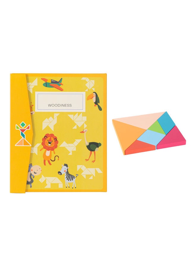 مجموعة أحجية قطع التركيب تانجرام التعليمية بتصميم أشكال هندسية مغناطيسية - Image 3