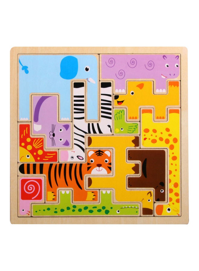 Wooden  Animal Traffic Geometric Puzzles Board