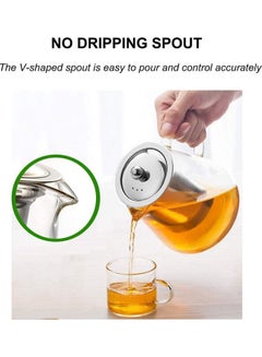 Lushh Heat Resistant Glass Teapot With Strainer And Lid Clear  - Image 3