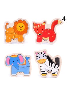 4-Piece Wooden Puzzle Set