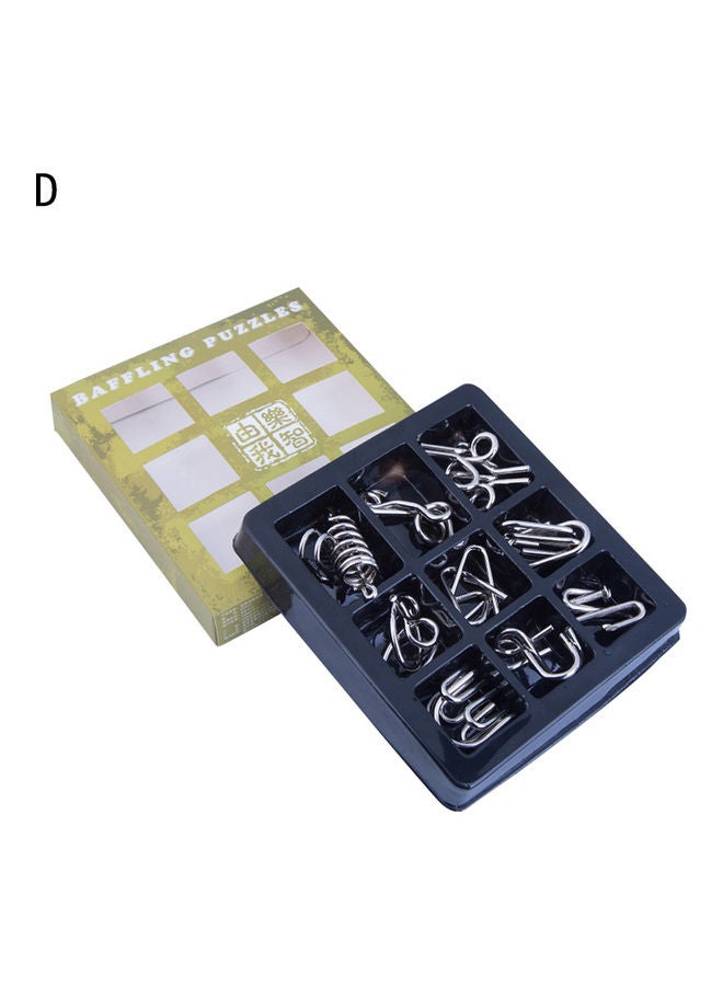 طقم أحجية تركيب سلكية معدنية لتنشيط الدماغ مكونة من 9 قطع - Image 1