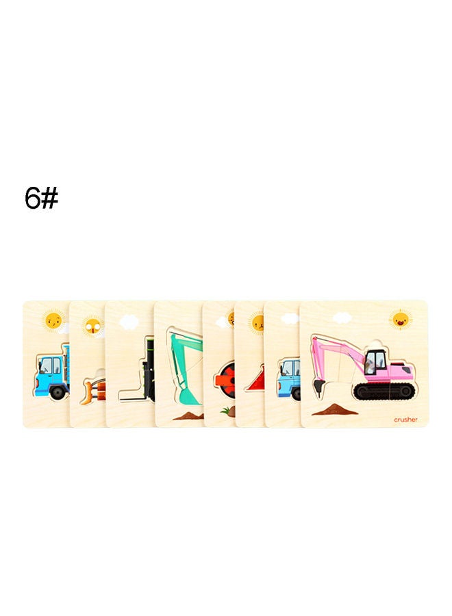 لعبة أحجية قطع تركيب من الخشب بتصميم رسومات كرتونية على شكل فاكهة مكونة من 8 قطع 16x2x16سم - Image 1