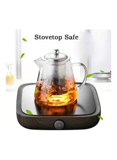 XiuWoo Glass Infuser Teapot With Lid Clear/Silver 6x4.9inch  - Image 2