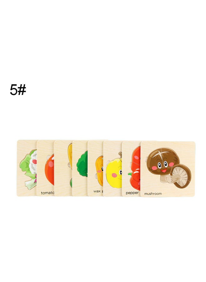 لعبة أحجية قطع تركيب من الخشب بتصميم رسومات كرتونية على شكل فاكهة مكونة من 8 قطع 16x2x16سم - Image 1