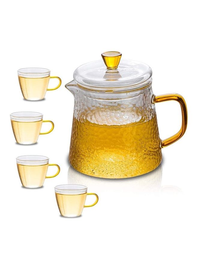 5-Piece Glass Teapot Set Clear 10x11cm - v1625824126/N49002018A_1