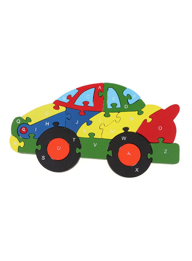 Wooden Alphabet 3D Car Puzzle Toy