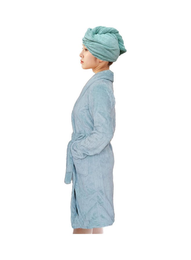 UTEX Bath Robe With Hair Drying Towel Blue M  - Image 2