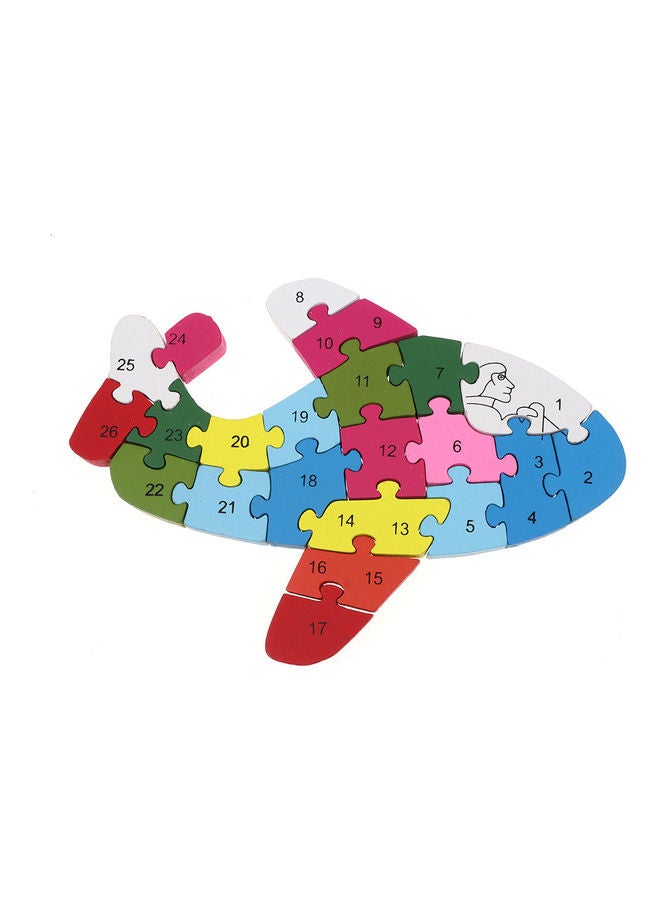 لعبة أحجية تركيب قطع خشبية ثلاثية الأبعاد بحروف أبجدية