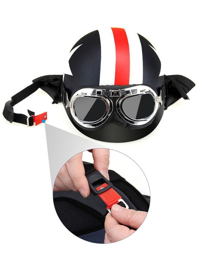 Generic - Half Open Face Motorcycle Helmet With Goggles - Image 1