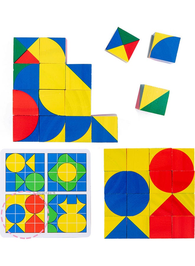 لعبة أحجية قطع تركيب مكعبات بناء من الخشب - Image 1