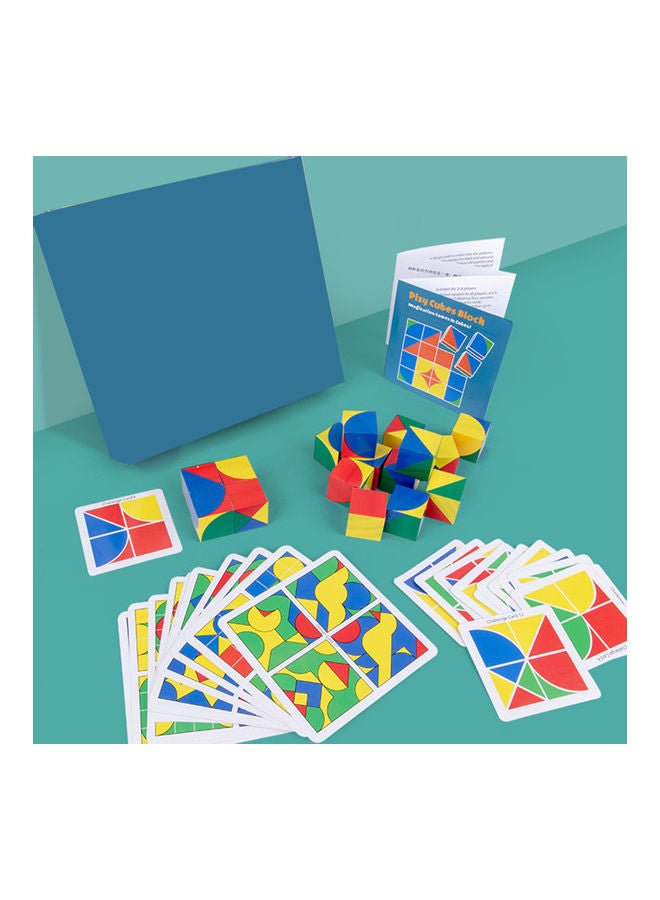 لعبة أحجية قطع تركيب مكعبات بناء من الخشب - Image 3