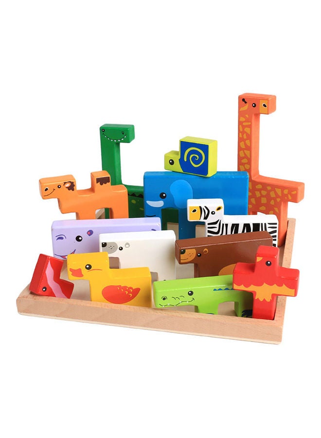 طقم أحجيات تركيب صور خشبية بتصميم حيوانات كرتونية ثلاثية الأبعاد - Image 4