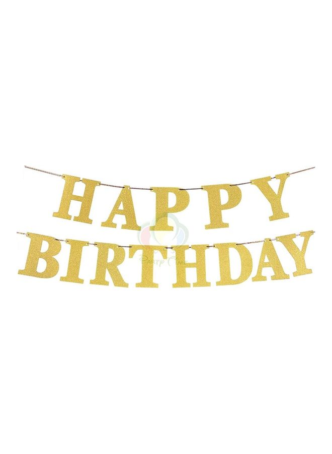 بارتي تايم لافتة رايات بتصميم عبارة "Happy Birthday" - Image 1