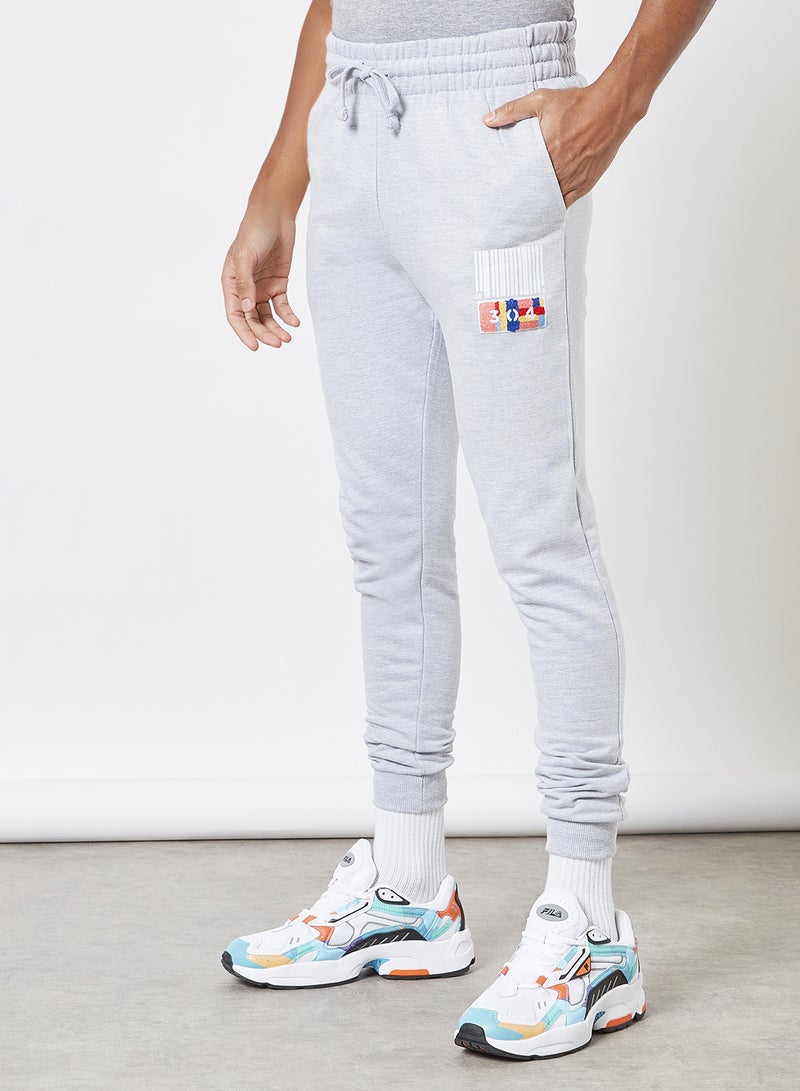 304 - Mini Barcode Print Joggers Grey - Image 1