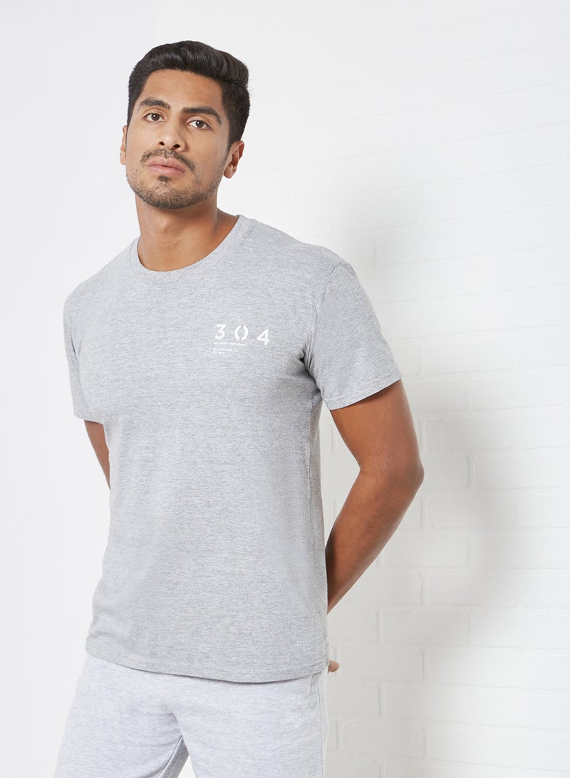 304 - Circle Portal Print T-Shirt Grey - Image 1