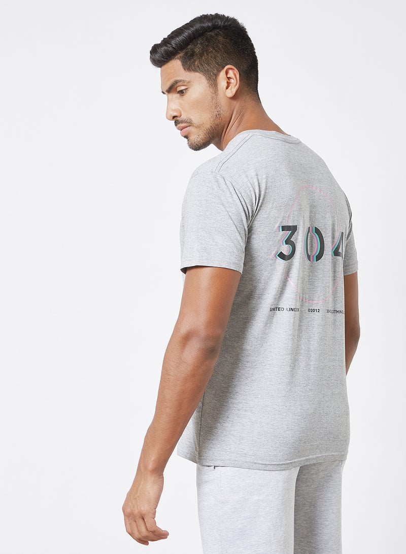 304 - Circle Portal Print T-Shirt Grey - Image 1