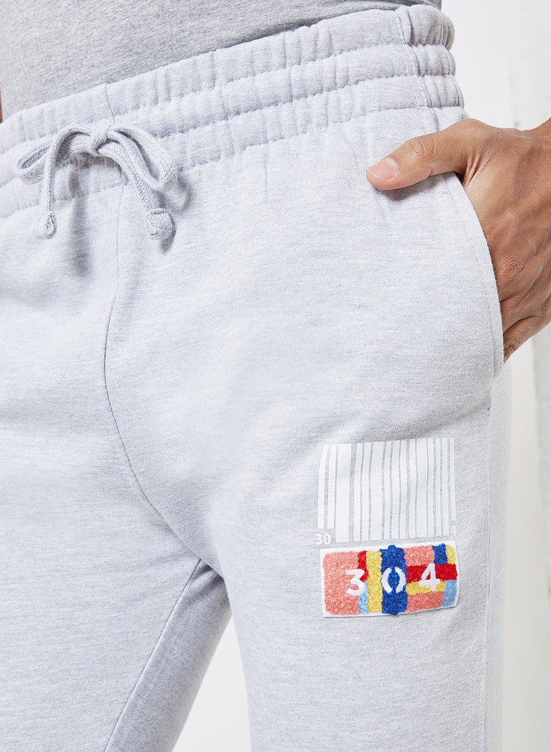 304 - Mini Barcode Print Joggers Grey - Image 1