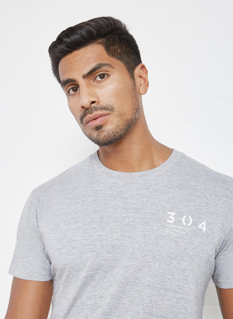 304 - Circle Portal Print T-Shirt Grey - Image 1
