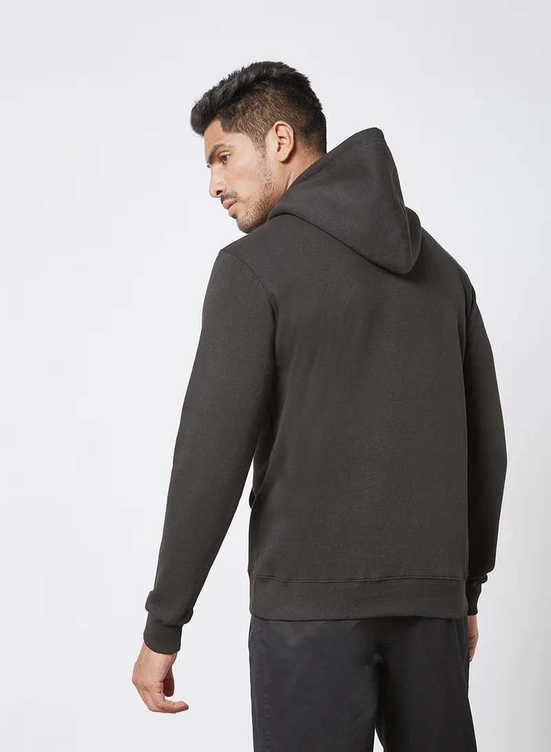 304 Core Logo Print Hoodie Black