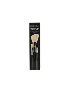 Sigma Beauty 3-Piece Essential Trio Brush Set With Case Black/White  - Image 2