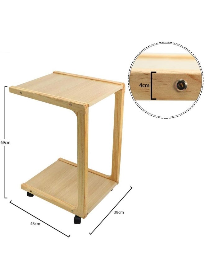 Yatai - 2-Tier Rolling Storage Cart With Wheels Brown - Image 1