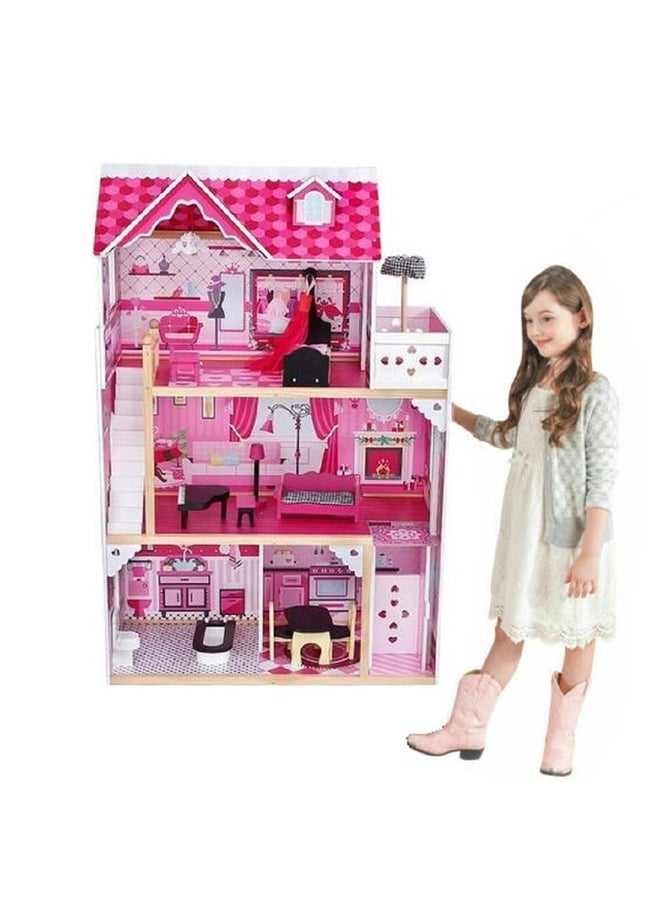 XIANGYU Wooden Role Girls And Boys Pretend Dollhouse 82X34X118cm - Image 2