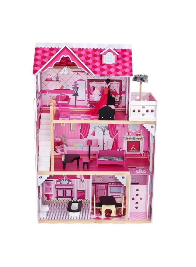 XIANGYU Wooden Role Girls And Boys Pretend Dollhouse 82X34X118cm - Image 1