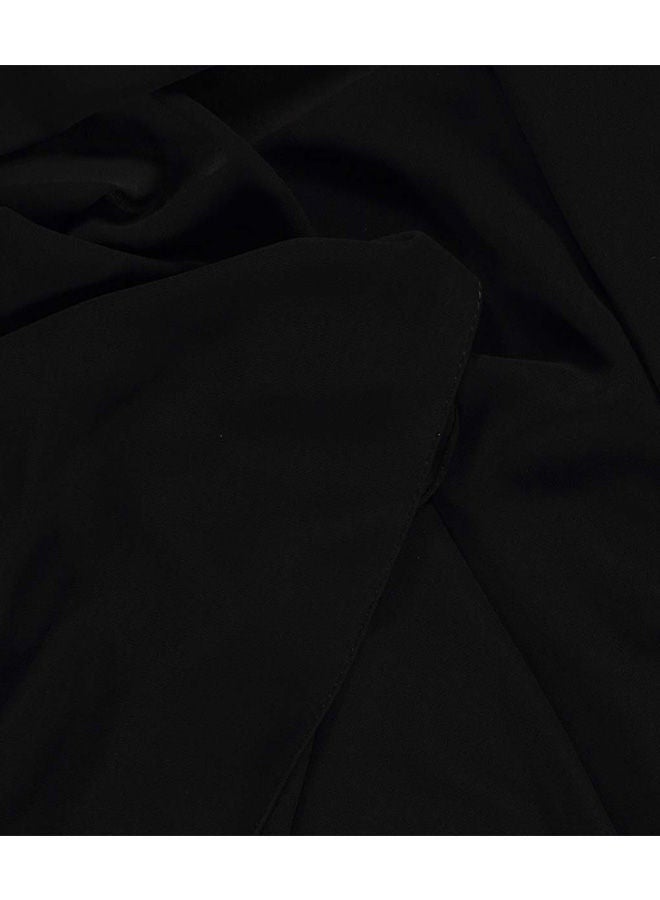 Tie Shop Stylish Solid Crepe Chiffon Scarf Black  - Image 3