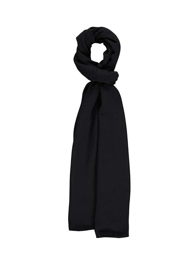 Tie Shop Stylish Solid Crepe Chiffon Scarf Black  - Image 4